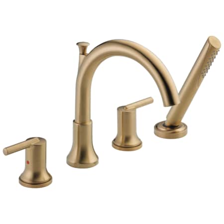 Delta 4-hole 8-16" installation Hole Deck-Mount with Diverter Tub Filler Faucet, Champagne Bronze T4759-CZ